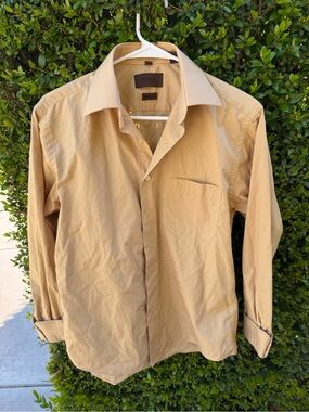 Slim Fit Men's Dress Shirt in Tan